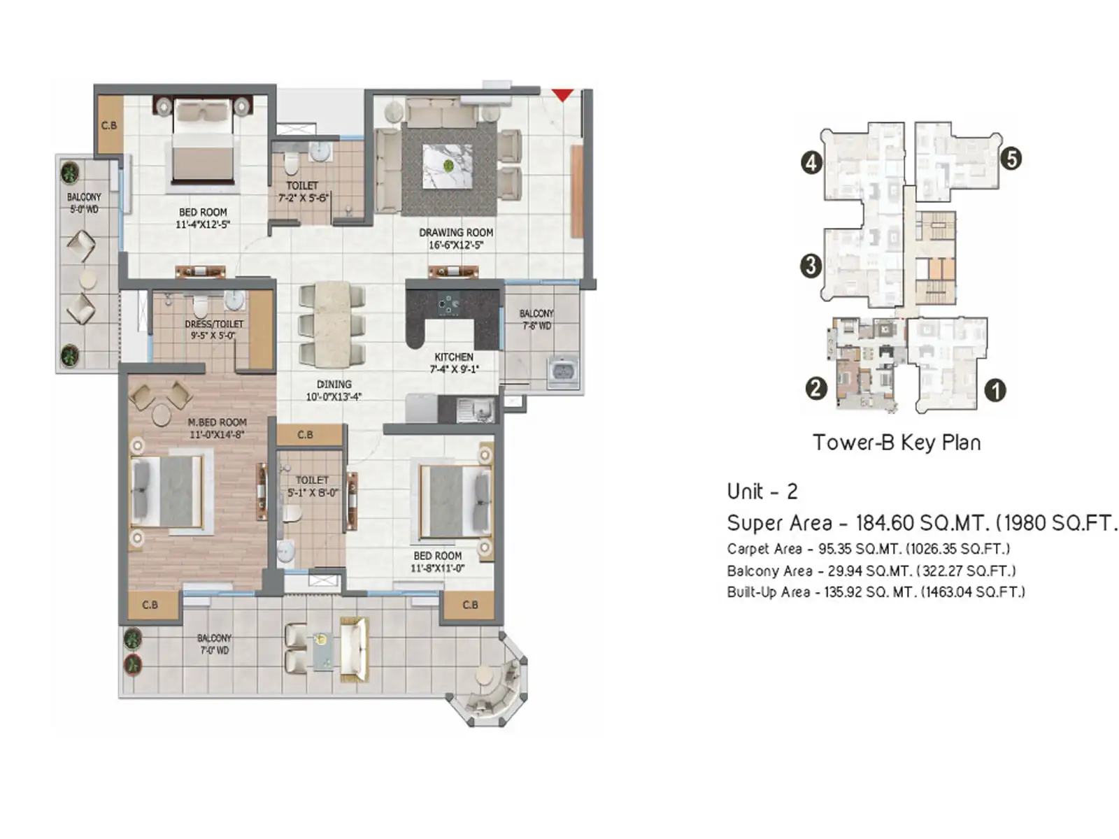 Sukoon by Pardos Okas Floor Area